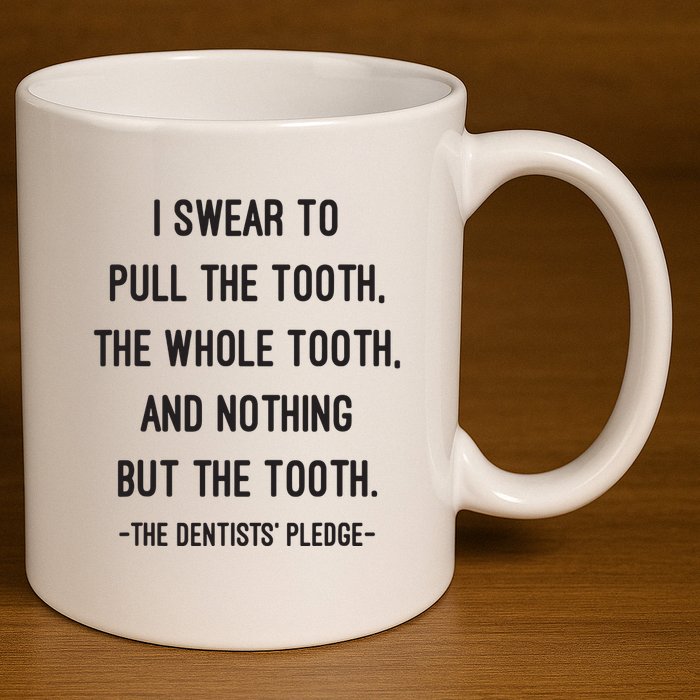 I Swear To Pull The Tooth The Whole Tooth And Nothing But The Tooth 11oz C Handle Ceramic Mug