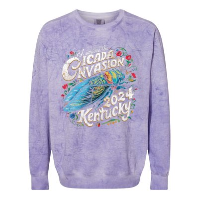 I Survived The Cicada Invasion Brood Xix Xiii Kentucky Colorblast Crewneck Sweatshirt