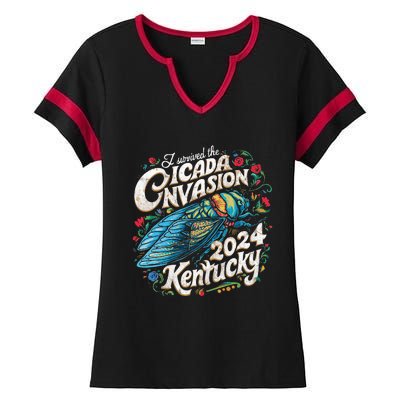 I Survived The Cicada Invasion Brood Xix Xiii Kentucky Ladies Halftime Notch Neck Tee