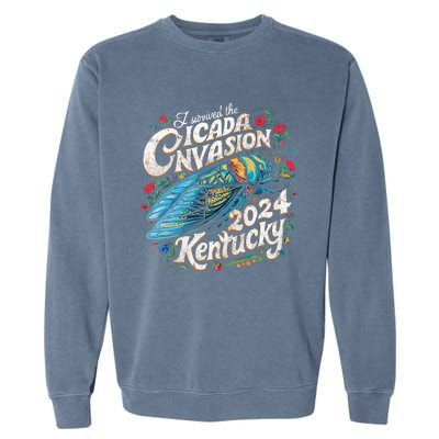 I Survived The Cicada Invasion Brood Xix Xiii Kentucky Garment-Dyed Sweatshirt