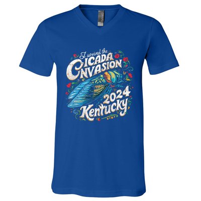 I Survived The Cicada Invasion Brood Xix Xiii Kentucky V-Neck T-Shirt