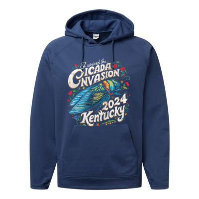 I Survived The Cicada Invasion Brood Xix Xiii Kentucky Performance Fleece Hoodie