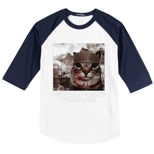 I Survived TodayS Tummy Ache Groovy Funny Cat Baseball Sleeve Shirt