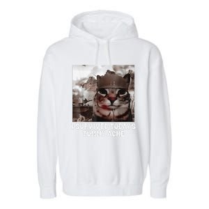 I Survived TodayS Tummy Ache Groovy Funny Cat Garment-Dyed Fleece Hoodie