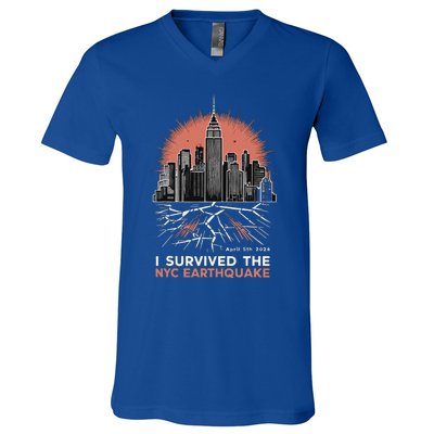 I Survived The Nyc Earthquake V-Neck T-Shirt