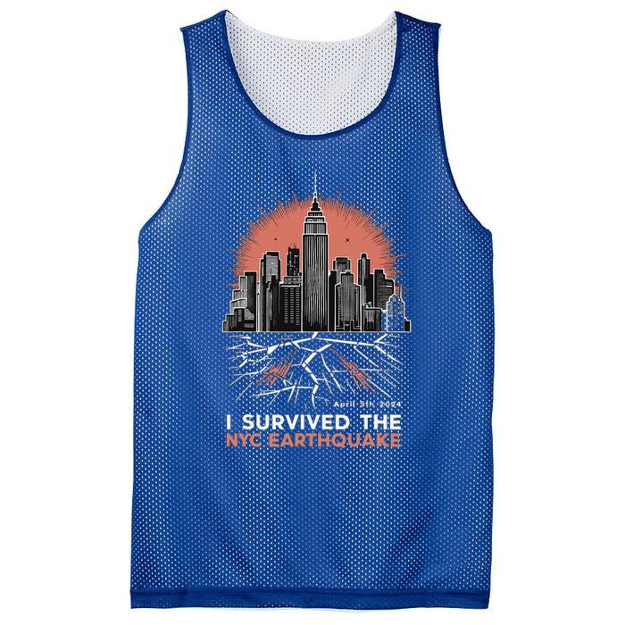 I Survived The Nyc Earthquake Mesh Reversible Basketball Jersey Tank