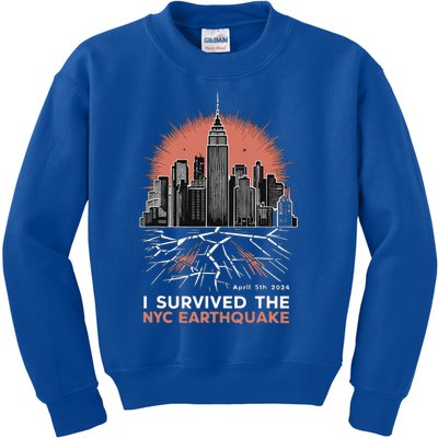 I Survived The Nyc Earthquake Kids Sweatshirt