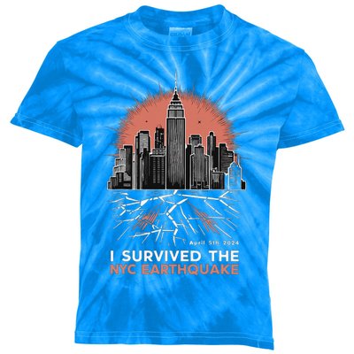 I Survived The Nyc Earthquake Kids Tie-Dye T-Shirt