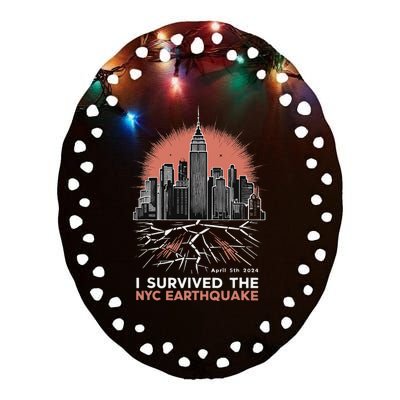 I Survived The Nyc Earthquake Ceramic Oval Ornament