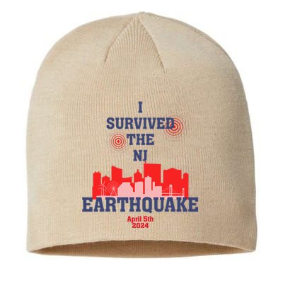 I Survived The Nj Earthquake Sustainable Beanie