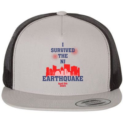 I Survived The Nj Earthquake Flat Bill Trucker Hat