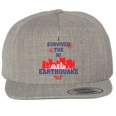 I Survived The Nj Earthquake Wool Snapback Cap