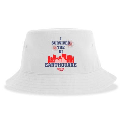 I Survived The Nj Earthquake Sustainable Bucket Hat