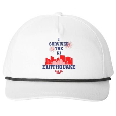 I Survived The Nj Earthquake Snapback Five-Panel Rope Hat