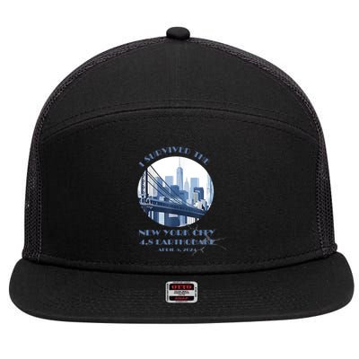 I Survived The New York Earthquake Survivor April 5 2024 7 Panel Mesh Trucker Snapback Hat