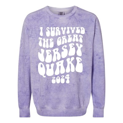 I Survived The New Jersey Earthquake Colorblast Crewneck Sweatshirt