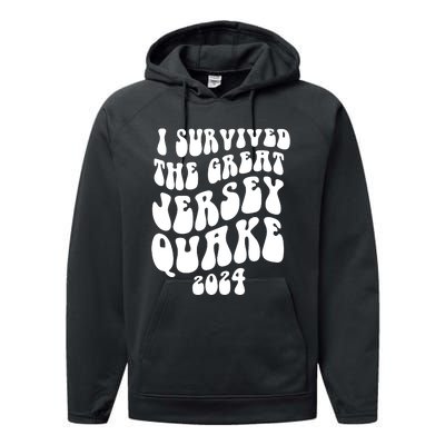 I Survived The New Jersey Earthquake Performance Fleece Hoodie