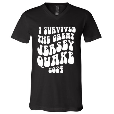 I Survived The New Jersey Earthquake V-Neck T-Shirt