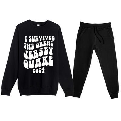 I Survived The New Jersey Earthquake Premium Crewneck Sweatsuit Set