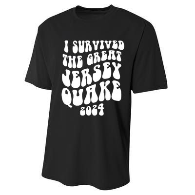 I Survived The New Jersey Earthquake Performance Sprint T-Shirt