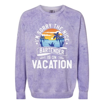 IM Sorry The Nice Bartender Is On Vacation Bartending Colorblast Crewneck Sweatshirt