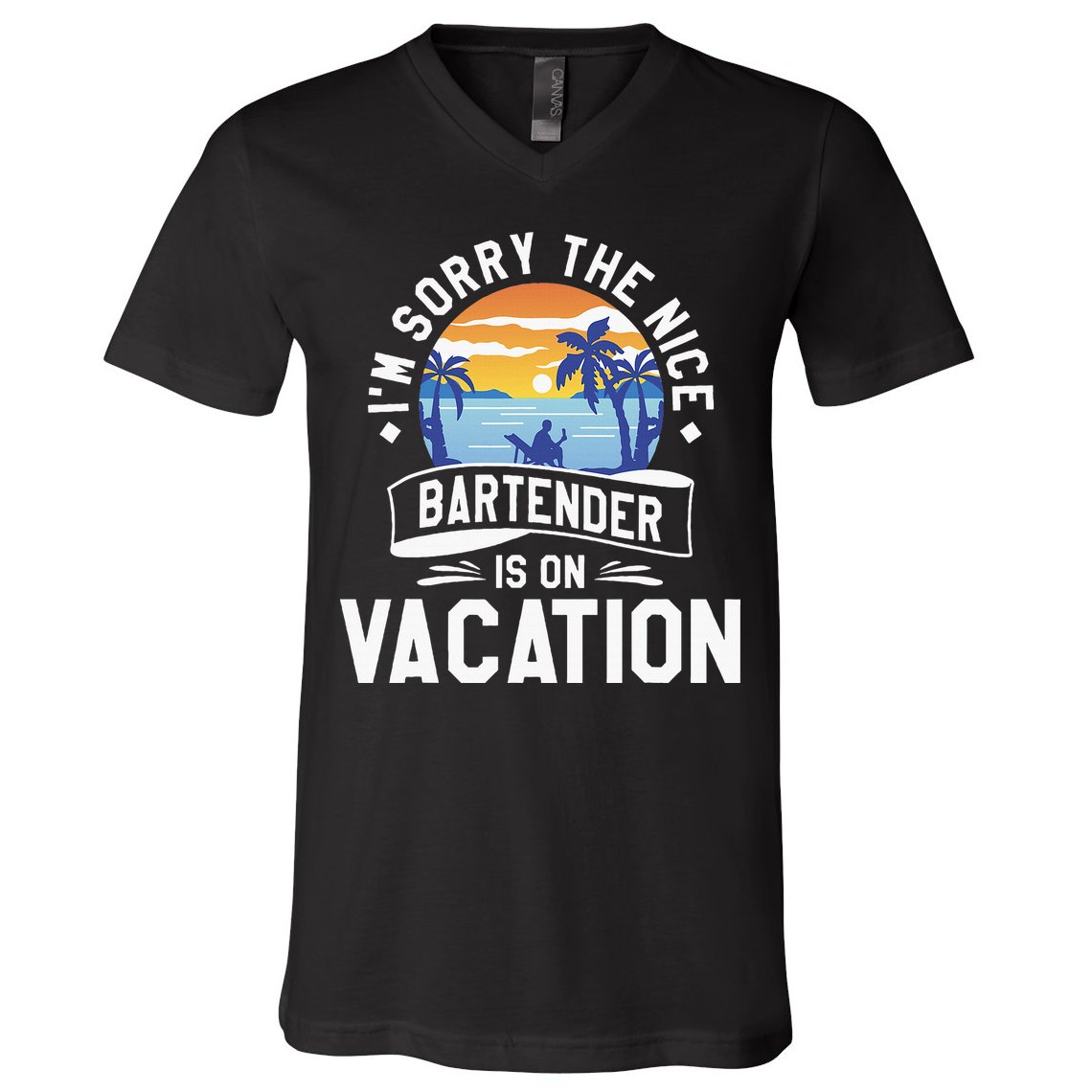 IM Sorry The Nice Bartender Is On Vacation Bartending V-Neck T-Shirt