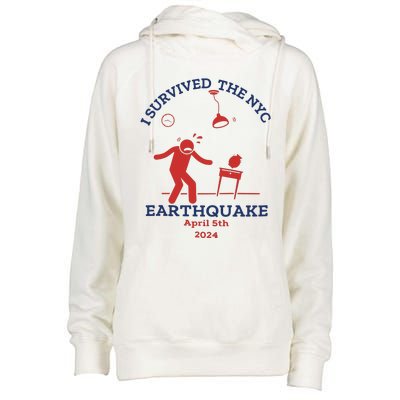 I Survived The Nyc Earthquake Funny April 5th 2024 Womens Funnel Neck Pullover Hood