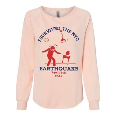 I Survived The Nyc Earthquake Funny April 5th 2024 Womens California Wash Sweatshirt