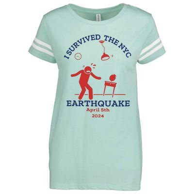 I Survived The Nyc Earthquake Funny April 5th 2024 Enza Ladies Jersey Football T-Shirt