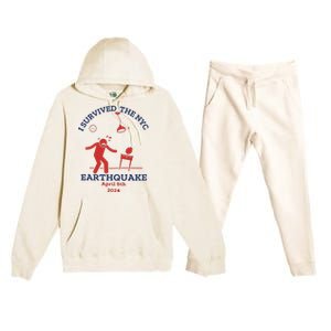 I Survived The Nyc Earthquake Funny April 5th 2024 Premium Hooded Sweatsuit Set