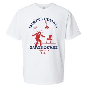 I Survived The Nyc Earthquake Funny April 5th 2024 Sueded Cloud Jersey T-Shirt