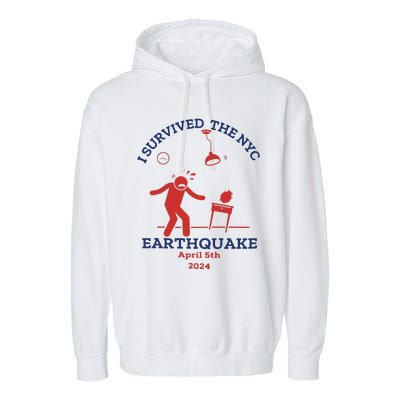 I Survived The Nyc Earthquake Funny April 5th 2024 Garment-Dyed Fleece Hoodie