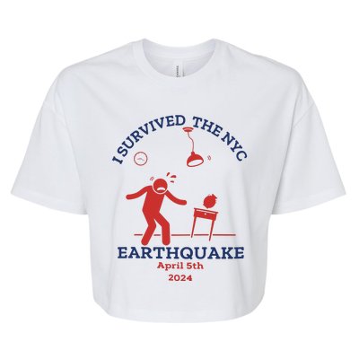 I Survived The Nyc Earthquake Funny April 5th 2024 Bella+Canvas Jersey Crop Tee