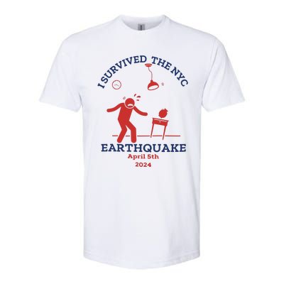 I Survived The Nyc Earthquake Funny April 5th 2024 Softstyle CVC T-Shirt