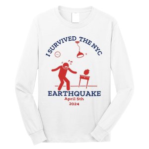 I Survived The Nyc Earthquake Funny April 5th 2024 Long Sleeve Shirt