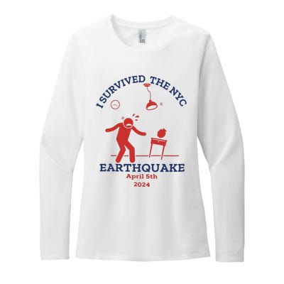 I Survived The Nyc Earthquake Funny April 5th 2024 Womens CVC Long Sleeve Shirt