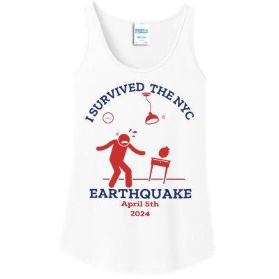 I Survived The Nyc Earthquake Funny April 5th 2024 Ladies Essential Tank