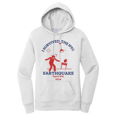 I Survived The Nyc Earthquake Funny April 5th 2024 Women's Pullover Hoodie