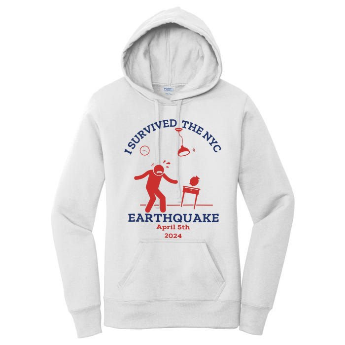 I Survived The Nyc Earthquake Funny April 5th 2024 Women's Pullover Hoodie