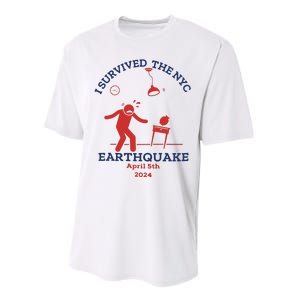 I Survived The Nyc Earthquake Funny April 5th 2024 Performance Sprint T-Shirt