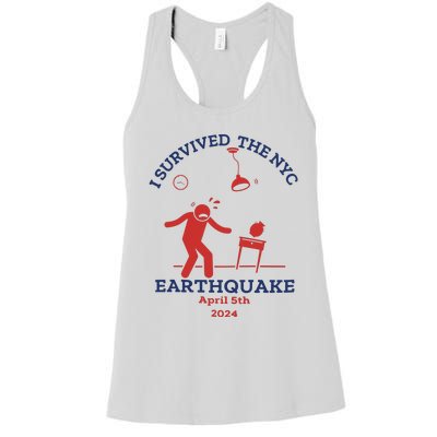 I Survived The Nyc Earthquake Funny April 5th 2024 Women's Racerback Tank