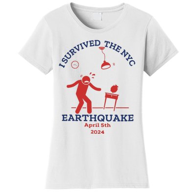 I Survived The Nyc Earthquake Funny April 5th 2024 Women's T-Shirt