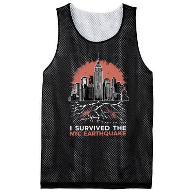 I Survived The Nyc Earthquake Mesh Reversible Basketball Jersey Tank