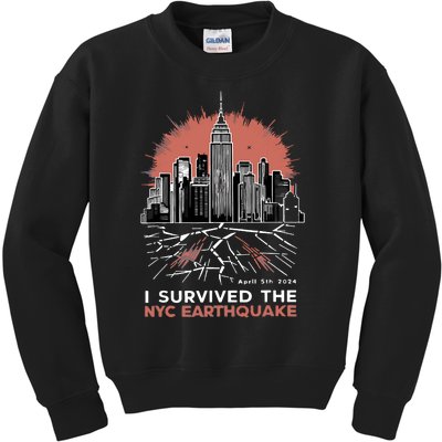 I Survived The Nyc Earthquake Kids Sweatshirt