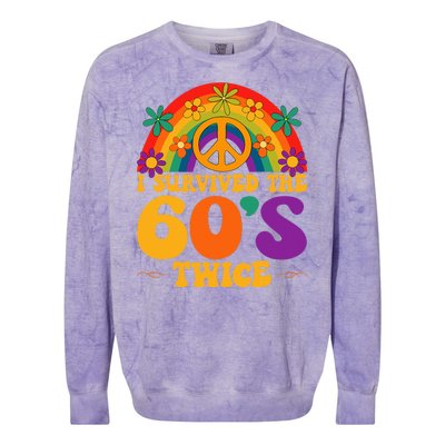 I Survived The 60s Twice Sixties 70th Birthday Colorblast Crewneck Sweatshirt