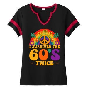 I Survived The 60s Twice Sixties 70th Birthday Ladies Halftime Notch Neck Tee