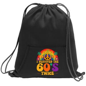 I Survived The 60s Twice Sixties 70th Birthday Sweatshirt Cinch Pack Bag