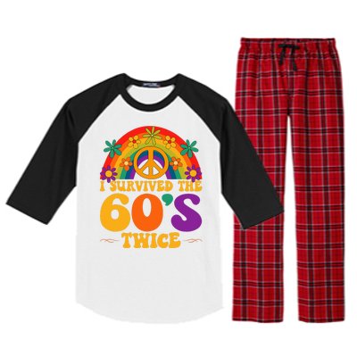 I Survived The 60s Twice Sixties 70th Birthday Raglan Sleeve Pajama Set