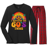 I Survived The 60s Twice Sixties 70th Birthday Women's Long Sleeve Flannel Pajama Set 