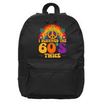I Survived The 60s Twice Sixties 70th Birthday 16 in Basic Backpack
